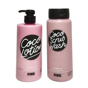 Pink Victorias Secret Coco Wash Coconut Oil Body Cream Body Wash BUNDLE